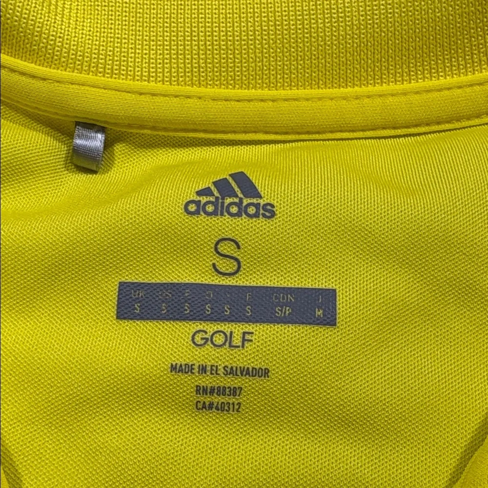 Adidas Golf Butterfield Country Club Yellow Short Sleeve Polo sz S